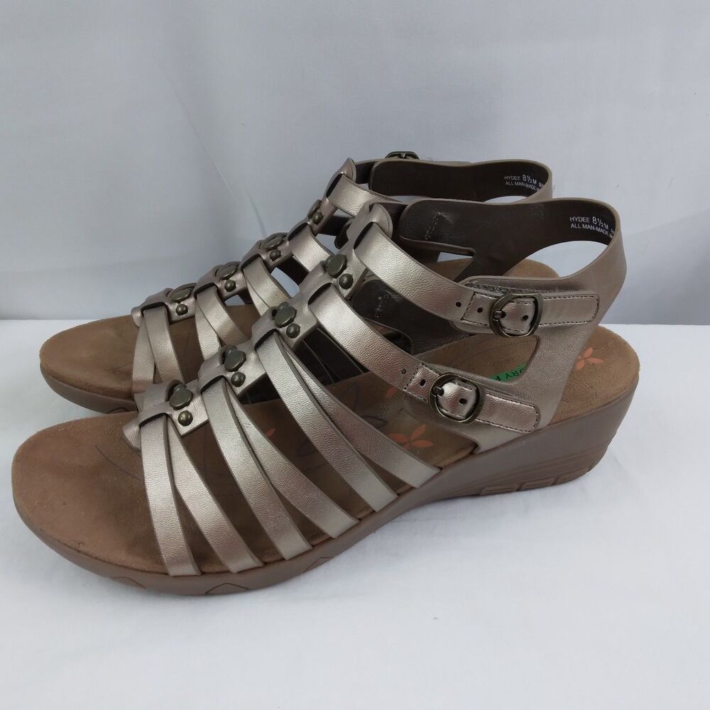 Baretraps Hydee Sandals Gladiator Bronze Adjustable Strappy Wedge Heels 8.5 M - Picture 5 of 11